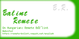 balint remete business card